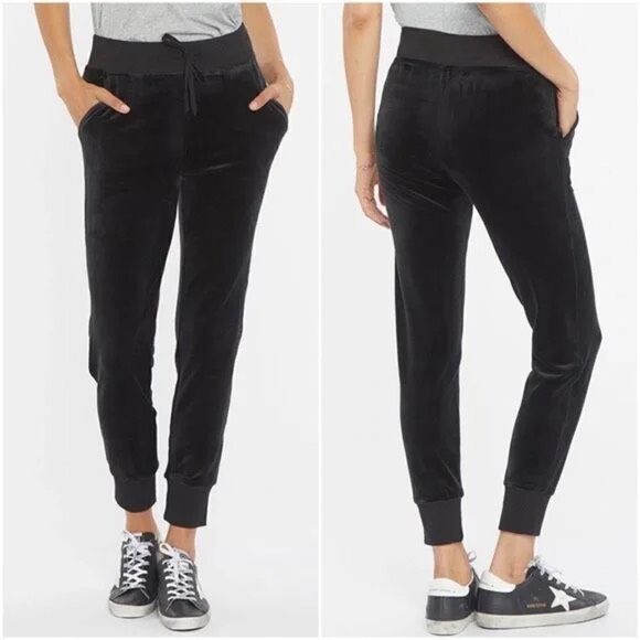 House Of Harlow 1960 Nicole Richie Womens Velvet Velour Pants Jogger Black Small - Picture 1 of 11
